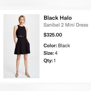 Black Halo Sanibel 2 Mini Dress (Black)